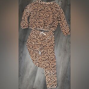 Cat & Jack Tan and Black Kids Pajama Set